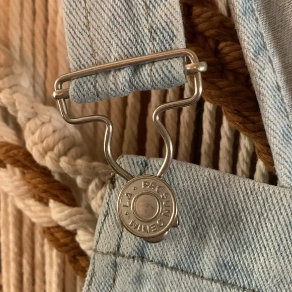 Pacsun Faded  Distressed Light Blue Overalls Size Medium - Picture 3 of 8